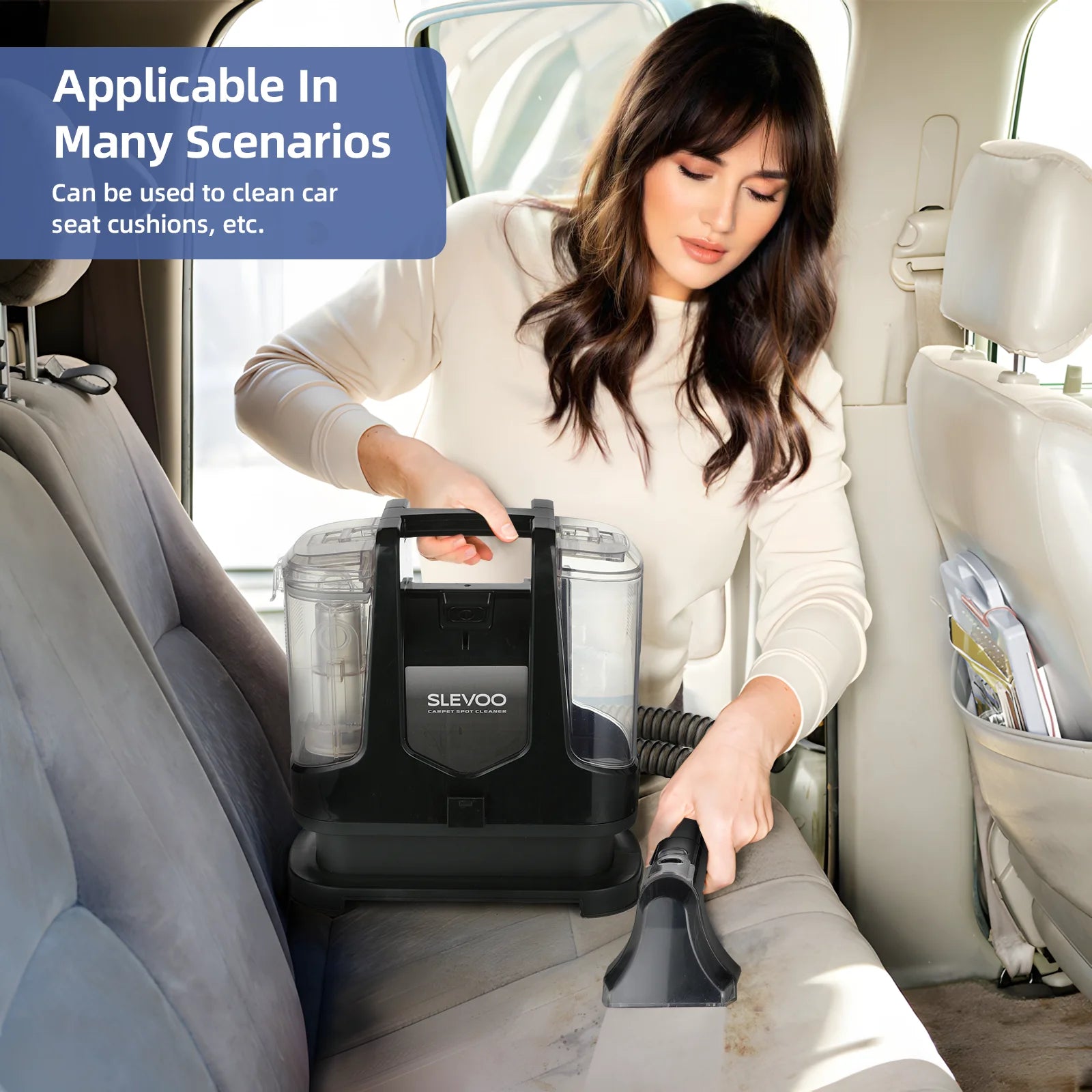 Portable Upholstery and Carpet Cleaner with Pet Stain Removal, 10.5Kpa Suction Power and 400W Motor