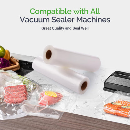 Vacuum Sealer Rolls - 2 Pack, 8" x 50' Food Storage Bags Compatible with All Vacuum Sealer Machines