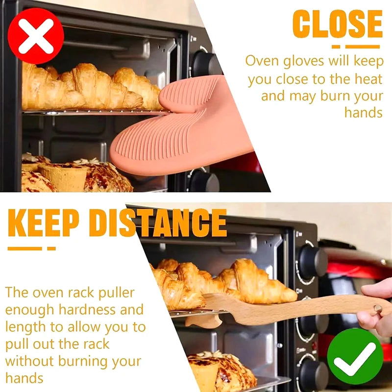 Oven Push Pull Tool Oven, Baking Tray Tool, Kitchen Multifunctional Push-Pull Rod, Non Scalding Hand Push-Pull Tool