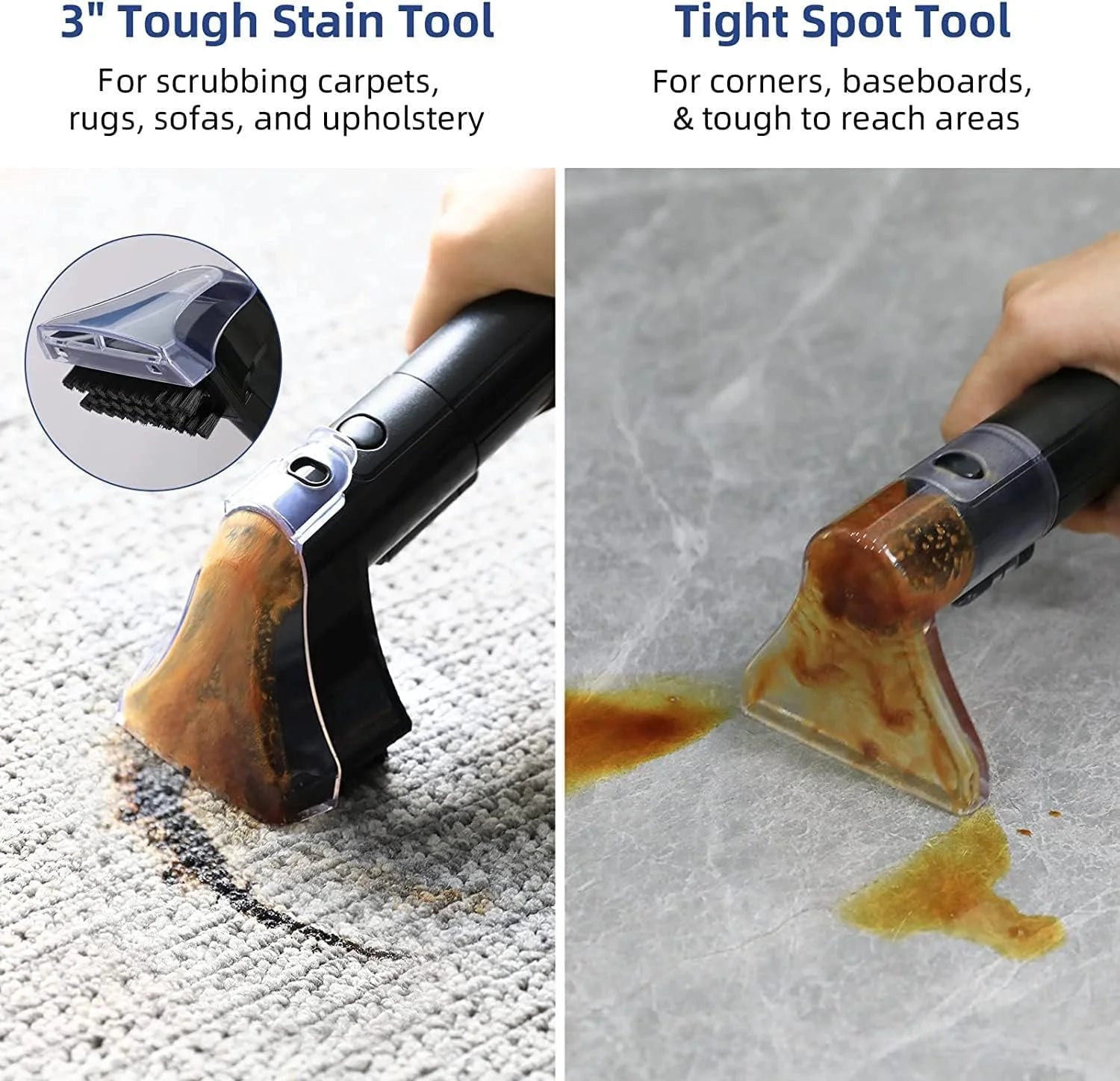 Portable Upholstery and Carpet Cleaner with Pet Stain Removal, 10.5Kpa Suction Power and 400W Motor