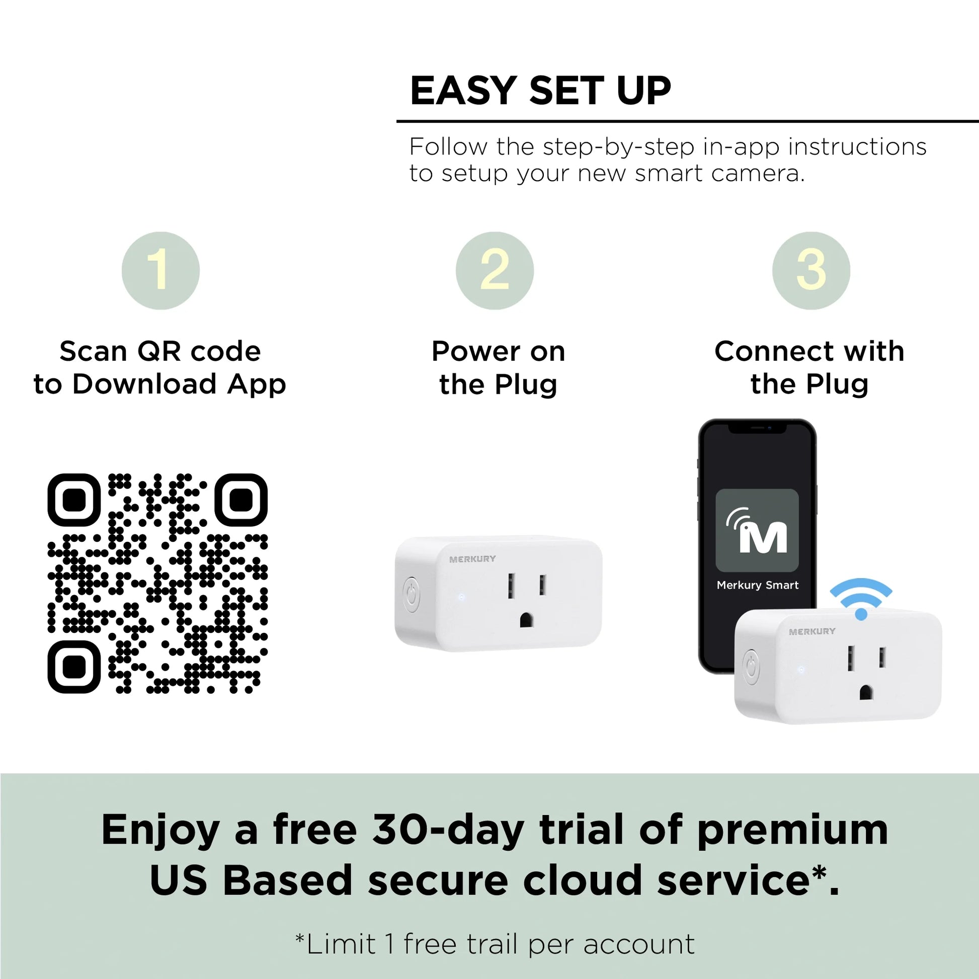 Wi-Fi Plug - Smart Outlet Compatible with Alexa & Google, White (3-Pack)