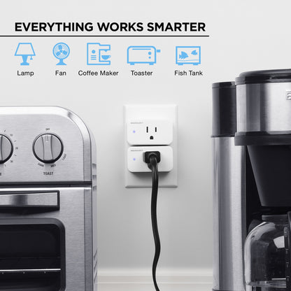 Wi-Fi Plug - Smart Outlet Compatible with Alexa & Google, White (3-Pack)
