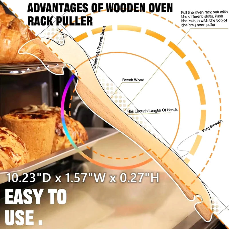 Oven Push Pull Tool Oven, Baking Tray Tool, Kitchen Multifunctional Push-Pull Rod, Non Scalding Hand Push-Pull Tool