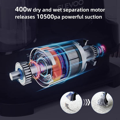 Portable Upholstery and Carpet Cleaner with Pet Stain Removal, 10.5Kpa Suction Power and 400W Motor