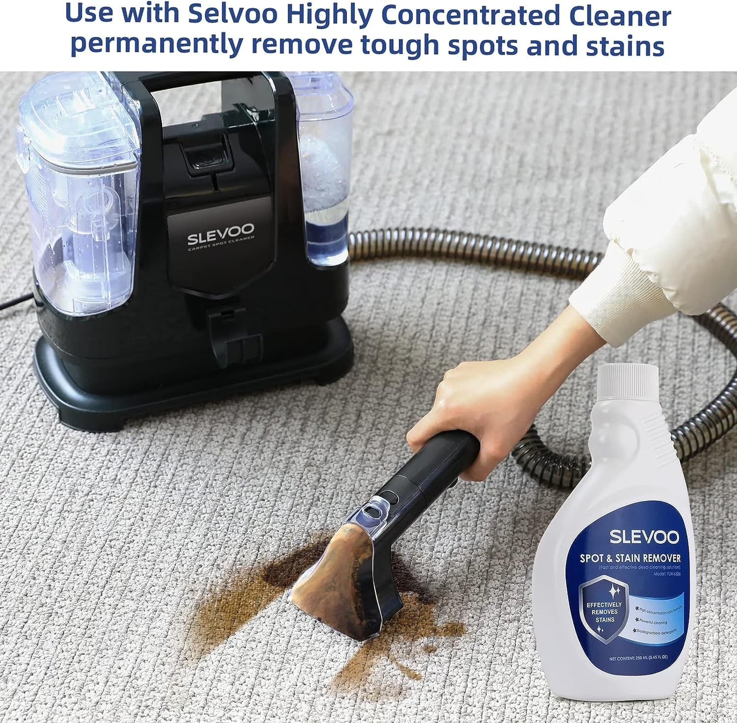 Portable Upholstery and Carpet Cleaner with Pet Stain Removal, 10.5Kpa Suction Power and 400W Motor