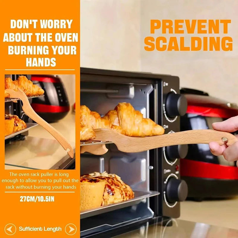 Oven Push Pull Tool Oven, Baking Tray Tool, Kitchen Multifunctional Push-Pull Rod, Non Scalding Hand Push-Pull Tool
