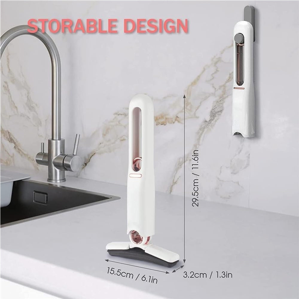 Mini Mop with Hand-Washable Head, Portable Self-Squeeze Design for Efficient Cleaning of Bathrooms and Kitchens